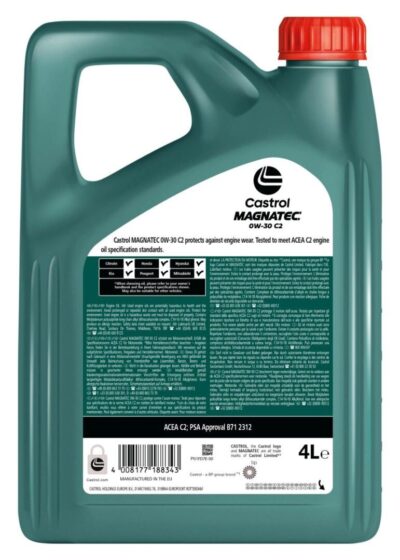 Aceite Castrol MAGNATEC 0W-30 C2 4L – Protección Antidesgaste PSA | Castrol