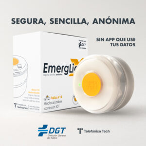 Baliza de emergencia V16 EmergLight X homologada por la DGT con geolocalización.