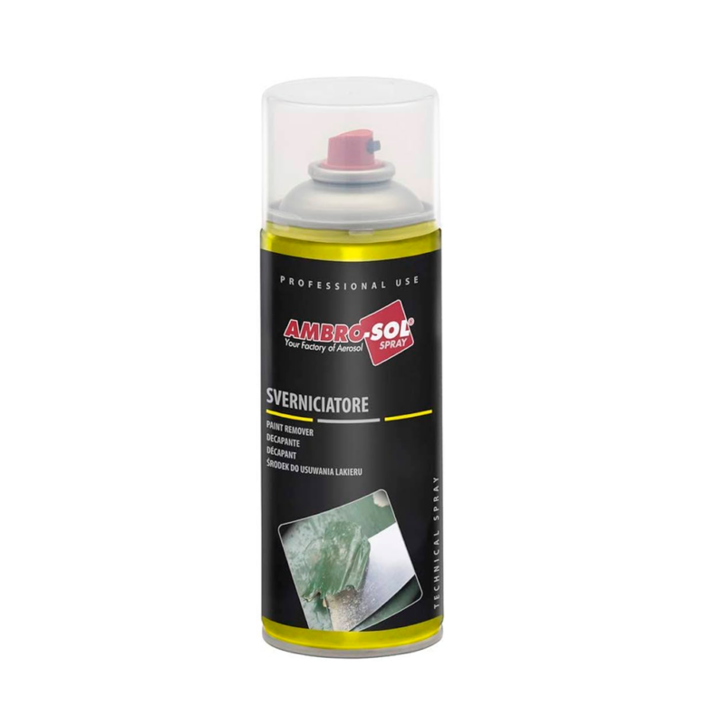 Lata de 400ml del decapante de pintura en spray de la marca Ambro-Sol.