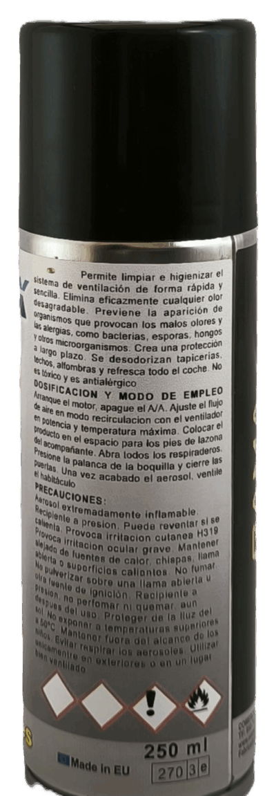 Klima Fresh higienizante ventilación – Elimina olores y bacterias 250ml | EMMEX