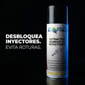 Envase de 400ml del Extractor Químico de Inyectores EMMEX, formulado para disolver y reblandecer los depósitos alrededor de los inyectores diésel y facilitar su desmontaje.