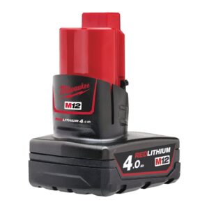 Batería M12™ 4.0Ah de Milwaukee (M12 B4) con tecnología REDLITHIUM™ y gran autonomía