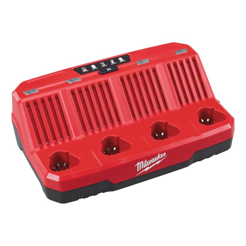 Cargador multipuerto M12™ de Milwaukee (M12 C4) con capacidad para 4 baterías