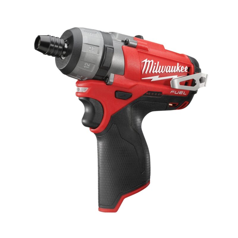 Atornillador subcompacto M12 FUEL™ Milwaukee M12 CD-0, recepción ¼″ Hex, 37Nm de par.