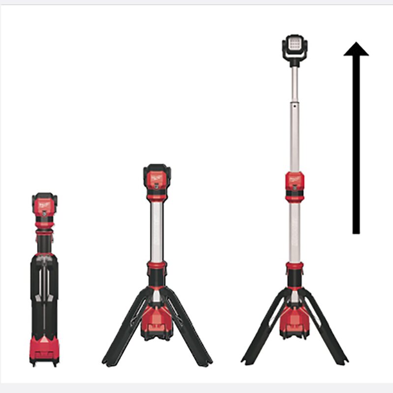 Trípode Milwaukee M12 SAL con luz LED de 1.400 lúmenes