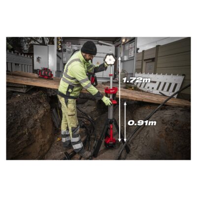 Trípode LED M18 SAL2 – Luz 2800lm, Mástil +2.2m | Milwaukee