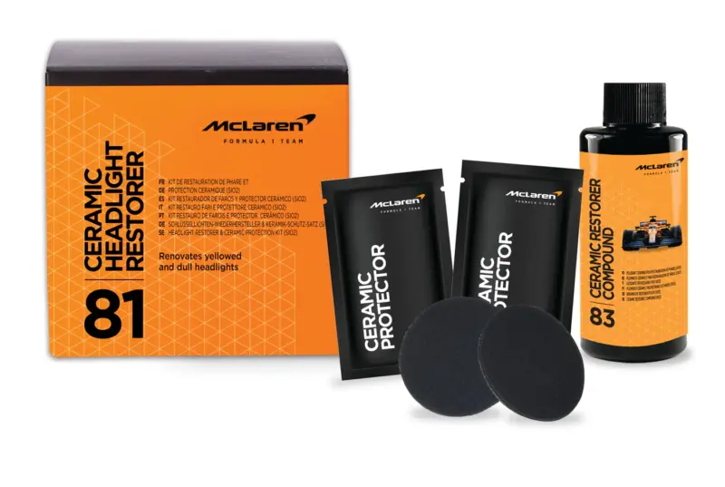 Kit de restauración de faros McLaren MCL7315 con protector cerámico.