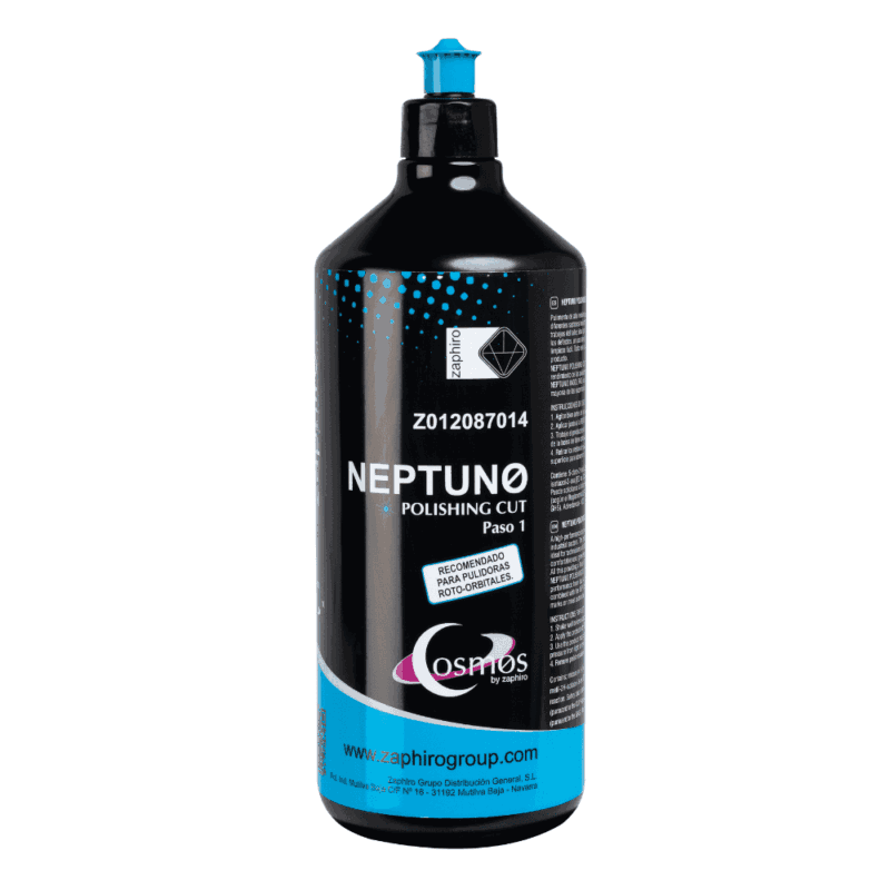 Botella de 1 litro del pulimento de corte rápido Neptuno, paso 1 del sistema de pulido COSMOS de Zaphiro.