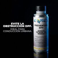 Envase de 250ml del DPF-Ready Tratamiento Preventivo EMMEX, formulado para regenerar y prevenir la obturación del filtro de partículas diésel (DPF/FAP).