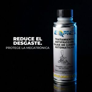 Envase de 250ml del Tratamiento Antifricción EMMEX para cajas de cambio automáticas y otras transmisiones, formulado para reducir el desgaste hasta en un 70% y mejorar la lubricación.