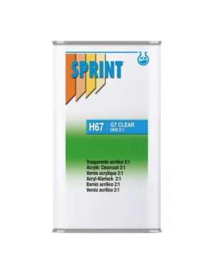 Lata de 5 litros del barniz acrílico UHS H67 GT de ICR Sprint.