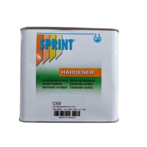 Lata de 2.5 litros del catalizador de secado rápido C69 para barnices UHS de ICR Sprint.