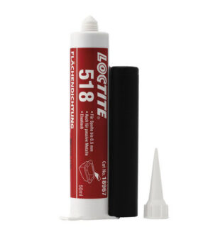 Envase de 50ml del formador de juntas anaeróbico Loctite 518 para uniones metálicas.