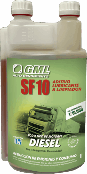 Botella de 1 litro del aditivo multifuncional para combustible GML SF10.