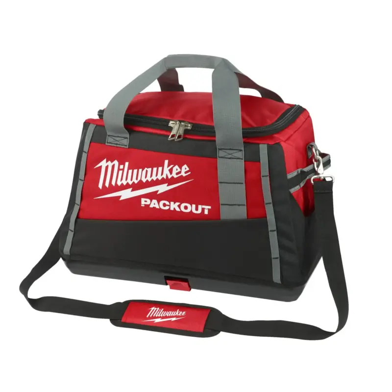 bolsa-herramientas-nailon-balistico-milwaukee-packout-50cm.jpg Bolsa de herramientas de nailon balístico de 50 cm Milwaukee PACKOUT con base reforzada y correa acolchada.