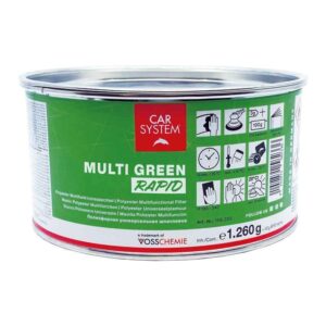 Lata de 1,3 kg de masilla verde ultraligera de secado rápido Carsystem Multi Green Rapid.
