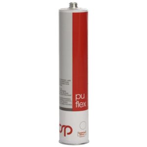 Cartucho de 300 ml de sellador adhesivo de poliuretano Carsystem PU FLEX disponible en blanco, gris y negro.