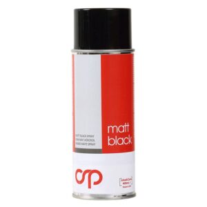 Spray de pintura negro mate acrílica Carsystem para acabados de carrocería.