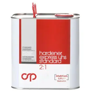 Lata metálica de 2,5 litros de catalizador Hardener Standard UHS de Carsystem para barniz de automoción de ultra altos sólidos.