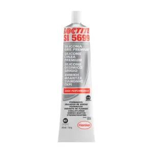 Tubo de 80ml de formador de juntas de silicona gris Loctite SI 5699, resistente al aceite.