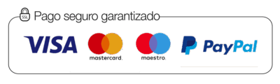Pago seguro VISA Mastercard Maestro y PayPayl
