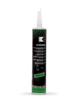 Cartucho de 310ml de adhesivo de poliuretano negro para pegado de lunas de coche.